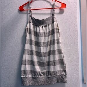 Charlotte Russe Gray and White Striped Camisole